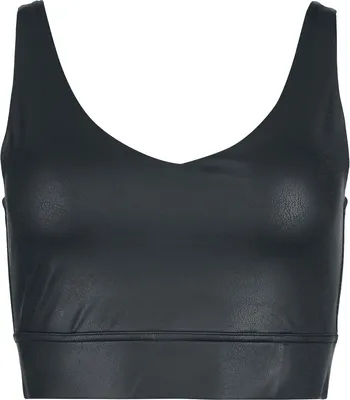 Produktbild von Black Premium by EMP Damen schwarzes ärmelloses Crop-Top aus Kunstleder S