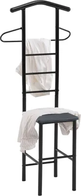 Produktbild von Herrendiener JIVO Stummer Diener Kleiderständer in schwarz, 121 cm, Garderobe mit Hosenbügel
