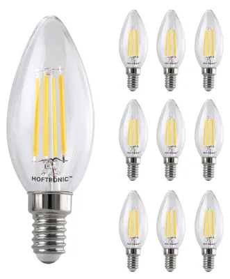 Produktbild von hoftronic LED Filamentlampe E14 4W 470lm 2700K C37 10er Set