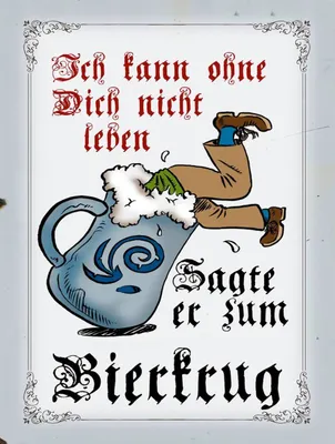 Produktbild von vianmo Holzschild 40x30 cm Bier kann nicht ohne dich nicht leben