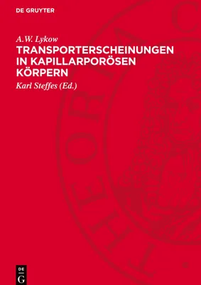 Produktbild von Transporterscheinungen in kapillarporösen Körpern