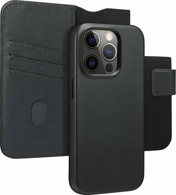 Image de Accezz Bibliothèque en cuir 2-en-1 avec MagSafe pour Apple iPhone 15 Pro - Noir Onyx