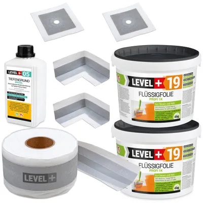 Produktbild von Dichtset Innen Außen Abdichtungset Flüssigfolie 8kg Wasserdicht Dichtband SET508