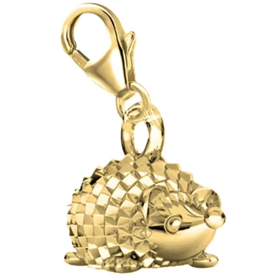 Igel Charm Anhänger in Gelbgold - Stachelige Eleganz I Echtschmuck