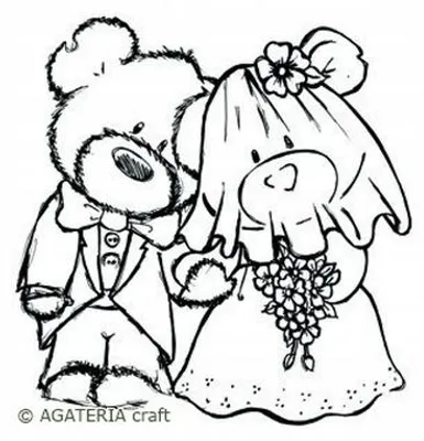 Produktbild von Agateria Polymerstempel mit Hochzeitsmotiv