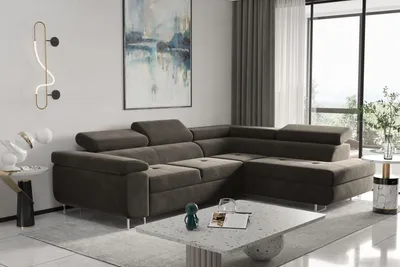 Produktbild von Kaiser Möbel Ecksofa mit schlaffunktion und bettkasten, Eckcouch ATOM Braun Rechts