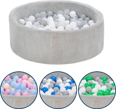 Image de Piscine sèche en mousse cordura avec 200 balles 90 cm (gris/blanc,gris)