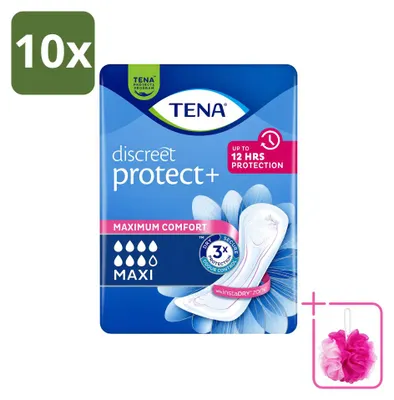 Produktbild von 10 x TENA Discreet Maxi Incontinentieeinlagen bei schwerem Blasenschwäche - Sparpackung - 10 Stücke