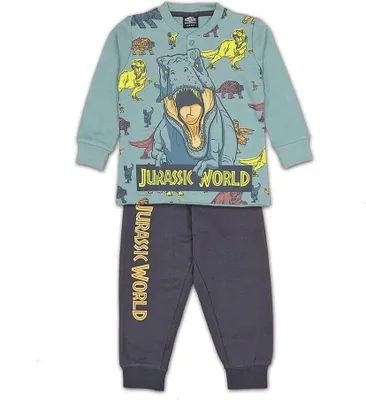 Produktbild von Jurassic World langer Pyjama Herbst Winter Grün 9/10 Jahre