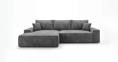 Produktbild von CORNERO Ecksofa mit schlaffunktion VERONA links dunkelgrau Cord Poso 60 - Schlaffunktion, Bettkasten
