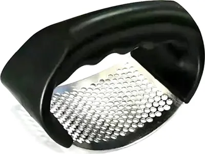 Produktbild von Manuelle Knoblauchpresse aus Edelstahl, schwarz-silber, 10x7x5,5 cm, mit Komfortgriff