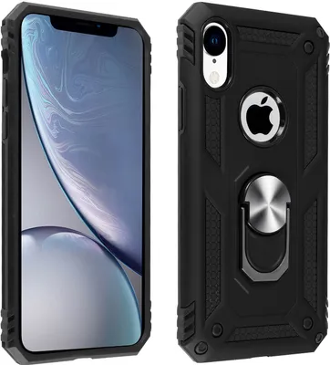 Produktbild von Avizar, Hybrid Handyhülle mit Ring Halterung für Apple iPhone XR, Schwarz