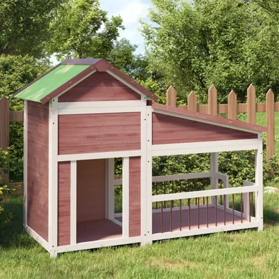 Obrázok produktu pre The Living Store Domček pre psa Mocha 143x60,5x109 cm Borovicový masív