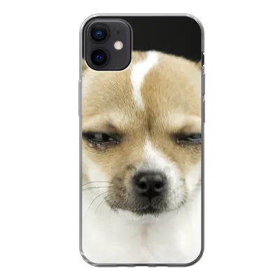 Produktbild von MuchoWow® Handyhülle Schutzhülle Hülle für iPhone 12 mini Weinender Hund auf schwarzem Hintergrund Silikon Softcase Handy Hülle