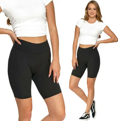 Produktbild von MORAJ Damen Kurz LEGGINGS 850-018 Radlerhose Shorts Leggins mit hoher Taille Sporthose Jogging - Schwarz - S/M