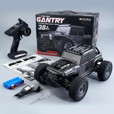 Zdjęcie produktu dla 1: 16 Full Scale High- speed 2.4G Remote Control Car 4WD Offroad Vehicle Racing Toy Dark Szary