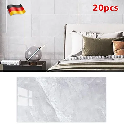 Produktbild von Marmor-Wandaufkleber, 1 Stück, modernes Grau, selbstklebend, für Küche und Bad