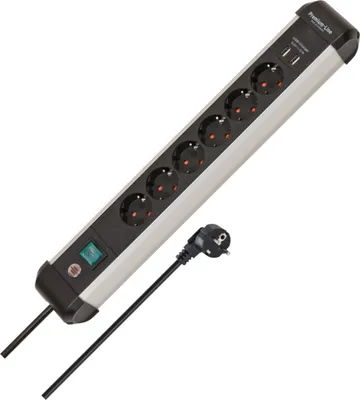 Image de Brennenstuhl 1391030610 Brennenstuhl Steckdosenleiste Premium-ALU-Line 6fach 3m USB