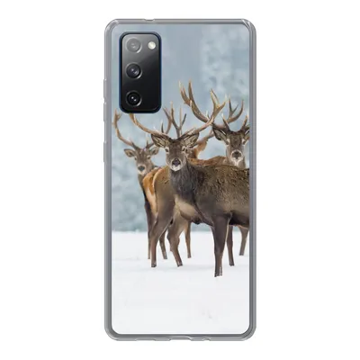 Produktbild von MuchoWow® Handyhülle Schutzhülle Hülle für Samsung Galaxy S20 FE Hirsche - Tiere - Schnee - Winter - Landschaft - Natur Silikon Softcase Handy Hülle - Abdeckung