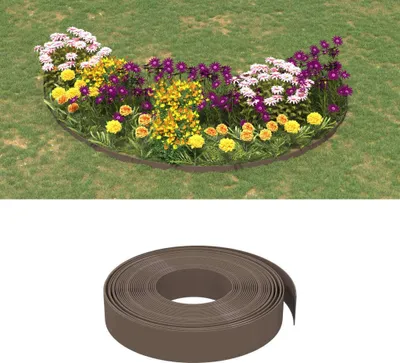 Produktbild von The Living Store Rasenkanten 5 Stk. Braun 10 m 10 cm Polyethylen