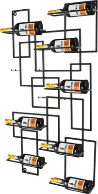 Zdjęcie produktu dla Stojaki ścienne na wino 60*110cm Stojaki ścienne na wino 10 butelek Geometryczny kształt