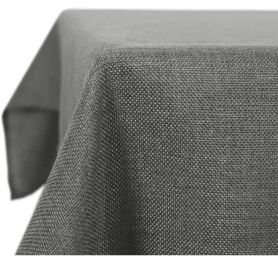 Obrázok produktu pre Obrus, umývateľný, vzhľad ľanu, s efektom lotosu, 240 x 150 cm, sivý