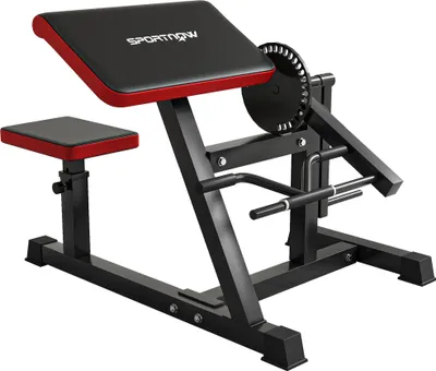Image de SPORTNOW : Machine à flexion des biceps/triceps avec siège réglable sur 5 positions