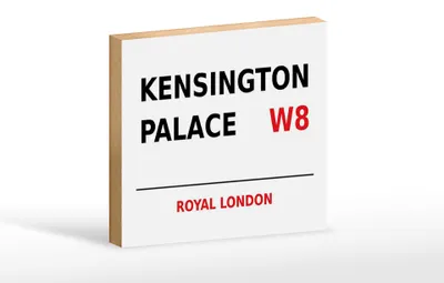 Produktbild von Holzschild London 18x12cm Royal Kensington Palace W8