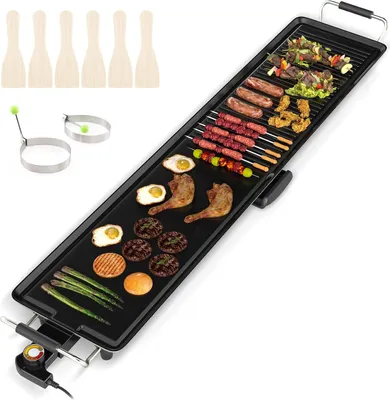 Obrázek produktu pro Teppanyaki gril 1800 W, nepřilnavý povrch, nastavitelná teplota, 100 cm