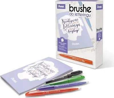 Image de Pentel Brush Pen Lettering Set 4 stylos + leçons de lettrage