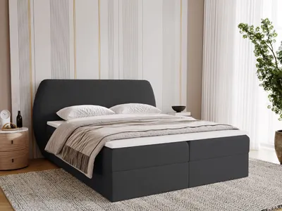 Produktbild von GrainGold Boxspringbett Bogota 120x200 - Bett mit Matratze und Topper - Boxspringbett mit Bettkasten und Matratze - Boxspringbett Schwarz (Komodo 23)