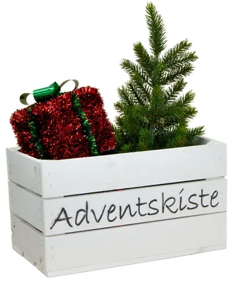 Produktbild von Adventskiste "Hilde" weiß ohne mit schwarzer Schrift