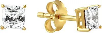 Produktbild von V Ohrstecker 333/- Gold 0,4cm gelb Zirkonia weiß 371320908
