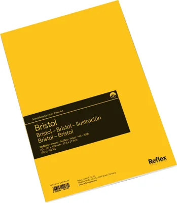 Bristol Papierblock A3, 50 Blatt, 180 g/m², weiß, schwarz/weiß