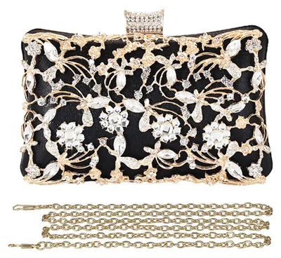 Immagine prodotto di CORIOS Pochette da donna, lussuosa, con strass, ideale per serate eleganti, decorata con cristalli e glitter, che conferisce un aspetto scintillante