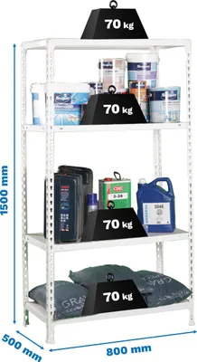 Produktbild von ECOCLICK MINI 4/500 BRANCO Metallregal