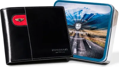 Produktbild von PTN 22306-VT-E-2657 Schwarz-Rote Lederbrieftasche