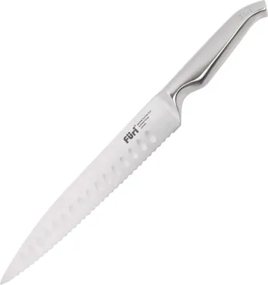 Produktbild von Füri Pro Chefkoch Brotmesser, Küchenmesser komplett aus rostfreiem Edelstahl, Messer mit ergonomischen Griff, Brotsägemesser mit scharfer und widerstandsfähiger Wellenschliffklinge (Klingenlänge: ca. 23 cm)