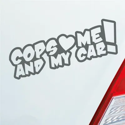 Produktbild von Auto Aufkleber Cops Love me and my Car! Racing Rennen Tuning 15x5 cm Grau Sticker Heckscheibenaufkleber