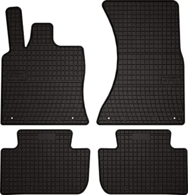 Image de Tapis de sol voiture en caoutchouc pour Porsche Macan (2013-, SUV) Noir, lot de 4 pièces, fixations