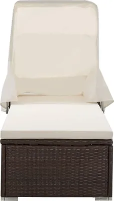 Produktbild von VidaXL 317114, Lounge, Gepolsterter Sitz, Aluminium, Polyester, Polyrattan, Stahl, Braun, Cremefarben, Weiß, 650 mm, 1950 mm