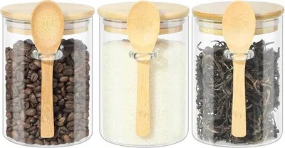 Immagine prodotto di Contenitori in vetro con coperchio - ermetici - 3 pezzi