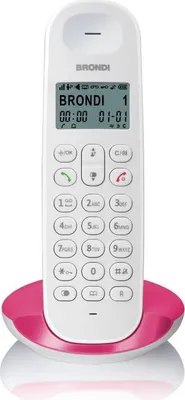 Produktbild von Brondi Lotus (Bianco/Magenta) - Telefono Cordless - Eco Dect - Dect Gap - Sveglia