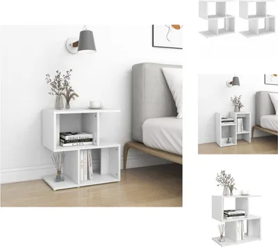 Obrázok produktu pre vidaXL Nočné stolíky 2 ks. Biele 50x30x51,5 cm Materiál na báze dreva - Nočné stolíky
