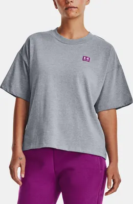 Produktbild von Under Armour Ua W Logo Lc Oversized Hw Ss 035 Steel Light Heather M