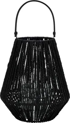 Obrázok produktu pre Lucerna Sola v 26 cm, čierna, drevená rukoväť