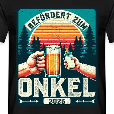 Produktbild von Spreadshirt Befördert Zum Onkel 2026 Männer T-Shirt, XXL, Schwarz