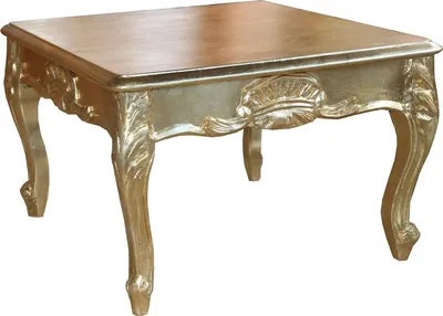 Zdjęcie produktu dla Stolik kawowy Casa Padrino w stylu barokowym, wykonany z metalu w kolorze złotym - wymiary: 60 x 60 x 40 cm
