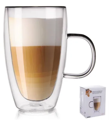 Doppelwandiges Thermoglas 430 ml für Kaffee & Tee