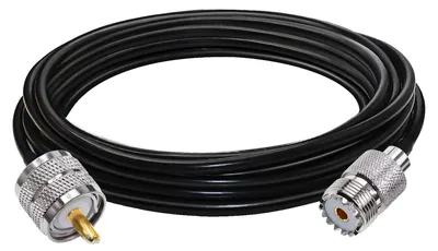 Koaxialkabel RG58 UHF-Stecker auf Buchse SO239 5 m